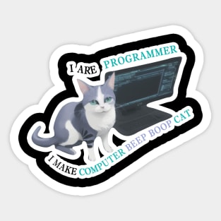 I are programmer i make computer beep boop Cat Sticker